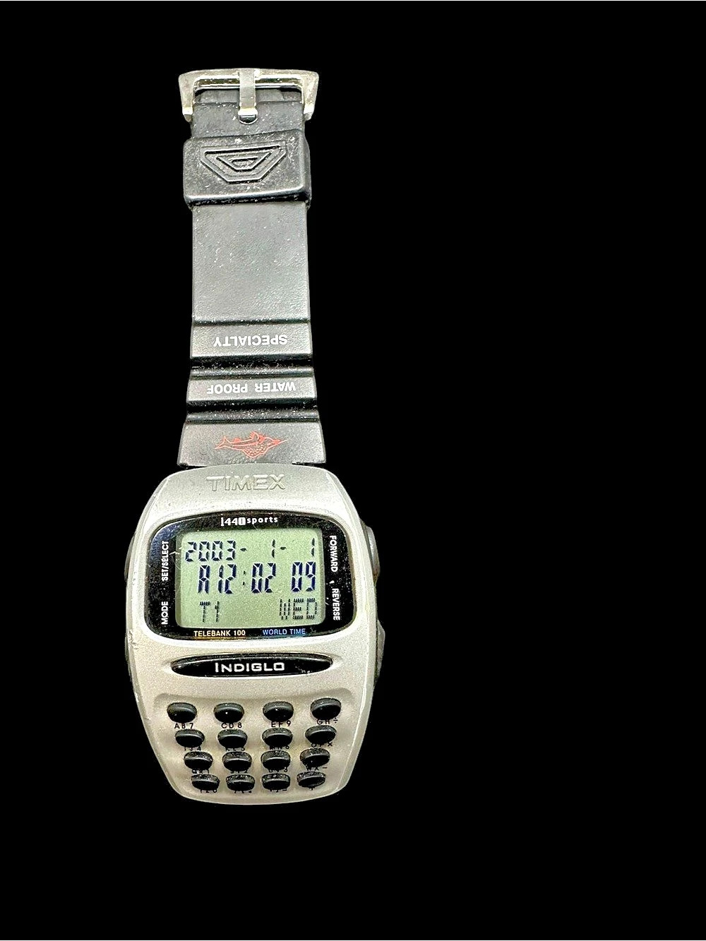 Timex Telebank Watch Black & Silver